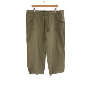 Gap Linen Blend Sage Olive Green Straight Baggy Pants Women’s Size 16 Casual